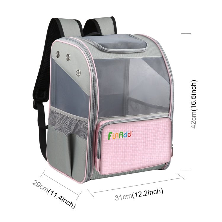 FUNADD Fold Breathable Pet Backpack Outdoor Shoulders Cat Bag (Pink) - British D'sire