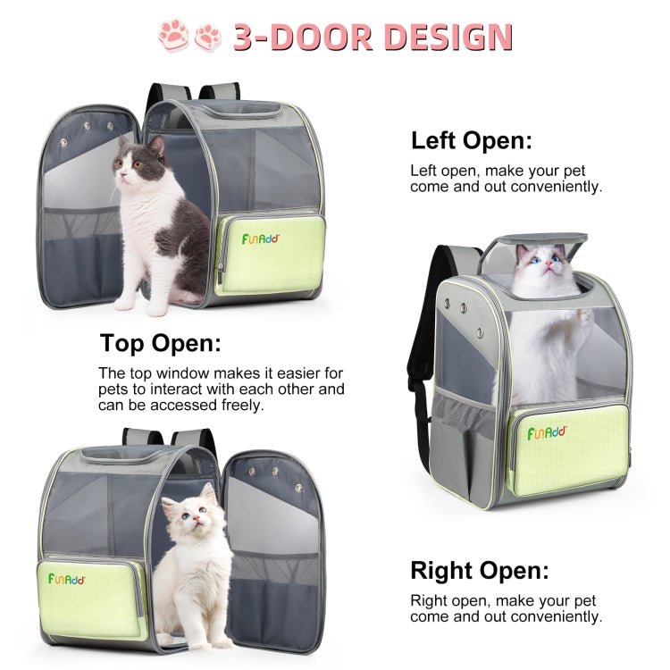 FUNADD Fold Breathable Pet Backpack Outdoor Shoulders Cat Bag(Yellow) - British D'sire