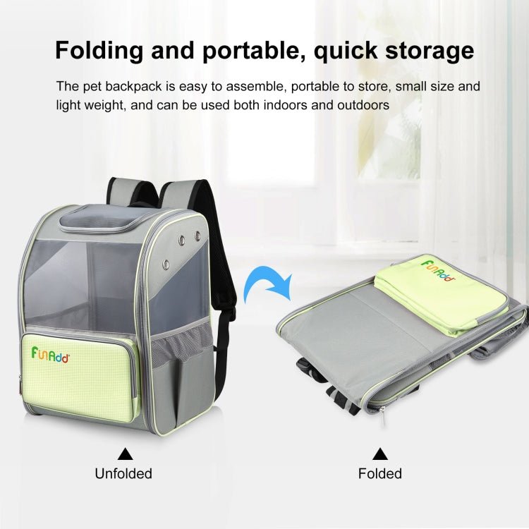 FUNADD Fold Breathable Pet Backpack Outdoor Shoulders Cat Bag(Yellow) - British D'sire