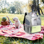 FUNADD Fold Breathable Pet Backpack Outdoor Shoulders Cat Bag(Yellow) - British D'sire