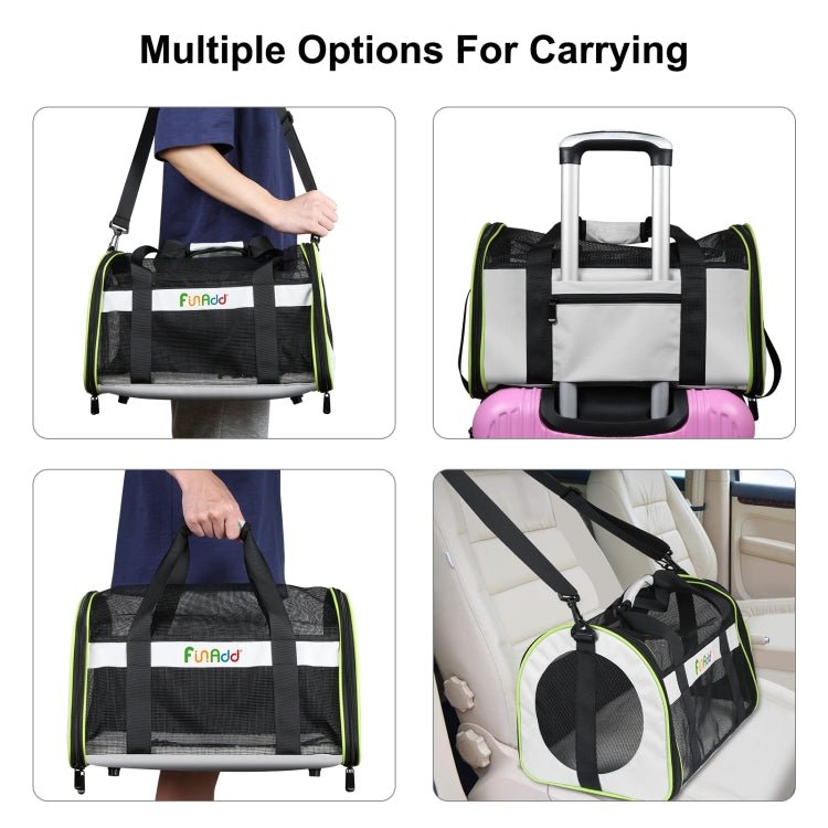 FUNADD Pet Travel Carrier Bag Shoulder Foldable Tote Bag(Grey) - British D'sire