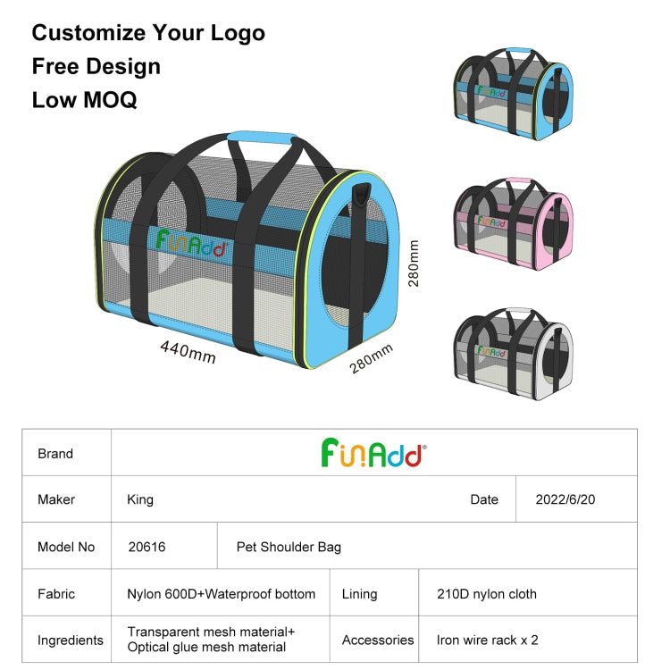 FUNADD Pet Travel Carrier Bag Shoulder Foldable Tote Bag(Grey) - British D'sire