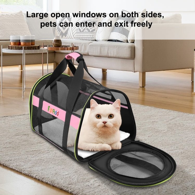 FUNADD Pet Travel Carrier Bag Shoulder Foldable Tote Bag(Pink) - British D'sire
