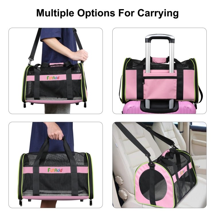 FUNADD Pet Travel Carrier Bag Shoulder Foldable Tote Bag(Pink) - British D'sire