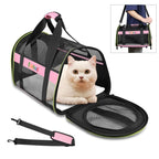 FUNADD Pet Travel Carrier Bag Shoulder Foldable Tote Bag(Pink) - British D'sire