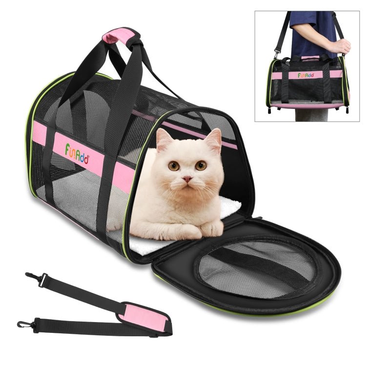FUNADD Pet Travel Carrier Bag Shoulder Foldable Tote Bag(Pink) - British D'sire