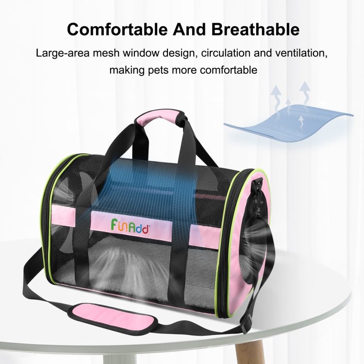 FUNADD Pet Travel Carrier Bag Shoulder Foldable Tote Bag(Pink) - British D'sire