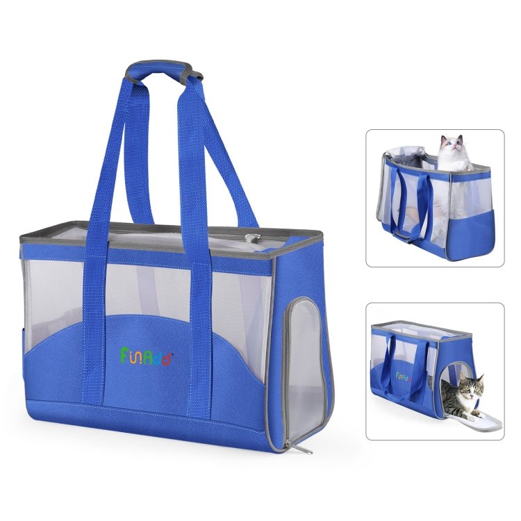 FUNADD Portable Breathable Pet Bag Outdoor Shoulder Tote Bag (Blue) - British D'sire Main image