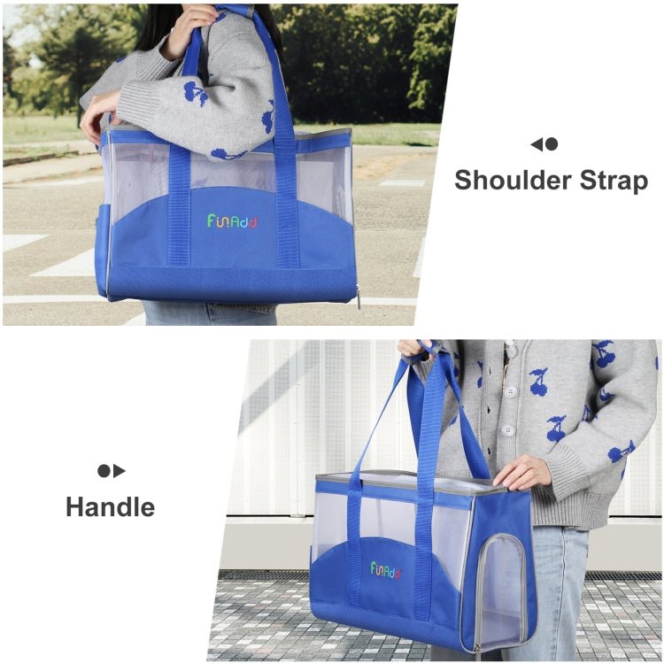 FUNADD Portable Breathable Pet Bag Outdoor Shoulder Tote Bag (Blue) - British D'sire