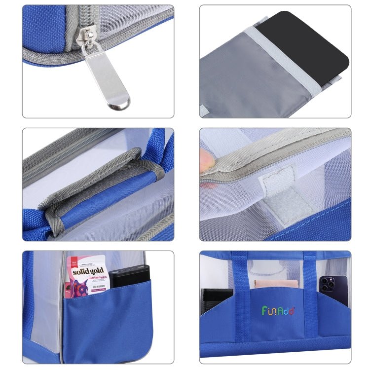 FUNADD Portable Breathable Pet Bag Outdoor Shoulder Tote Bag (Blue) - British D'sire