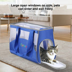 FUNADD Portable Breathable Pet Bag Outdoor Shoulder Tote Bag (Blue) - British D'sire