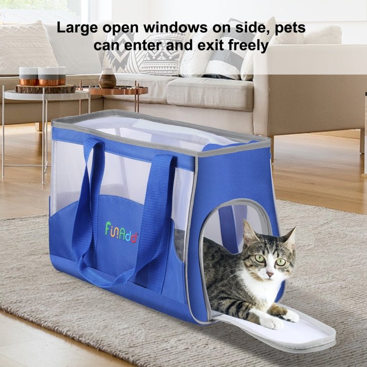 FUNADD Portable Breathable Pet Bag Outdoor Shoulder Tote Bag (Blue) - British D'sire