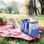 FUNADD Portable Breathable Pet Bag Outdoor Shoulder Tote Bag (Blue) - British D'sire