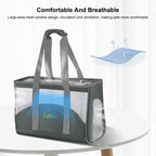 FUNADD Portable Breathable Pet Bag Outdoor Shoulder Tote Bag (Grey) - British D'sire