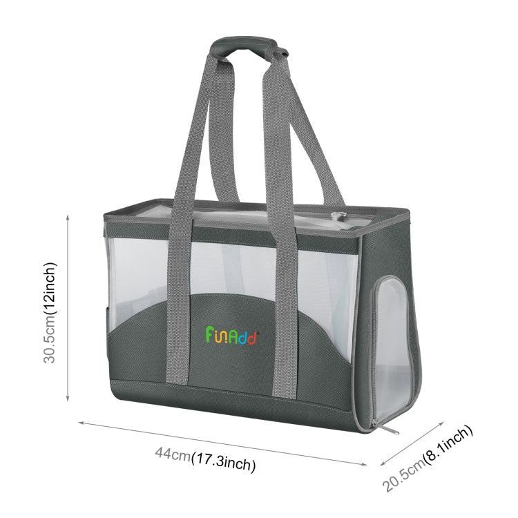 FUNADD Portable Breathable Pet Bag Outdoor Shoulder Tote Bag (Grey) - British D'sire