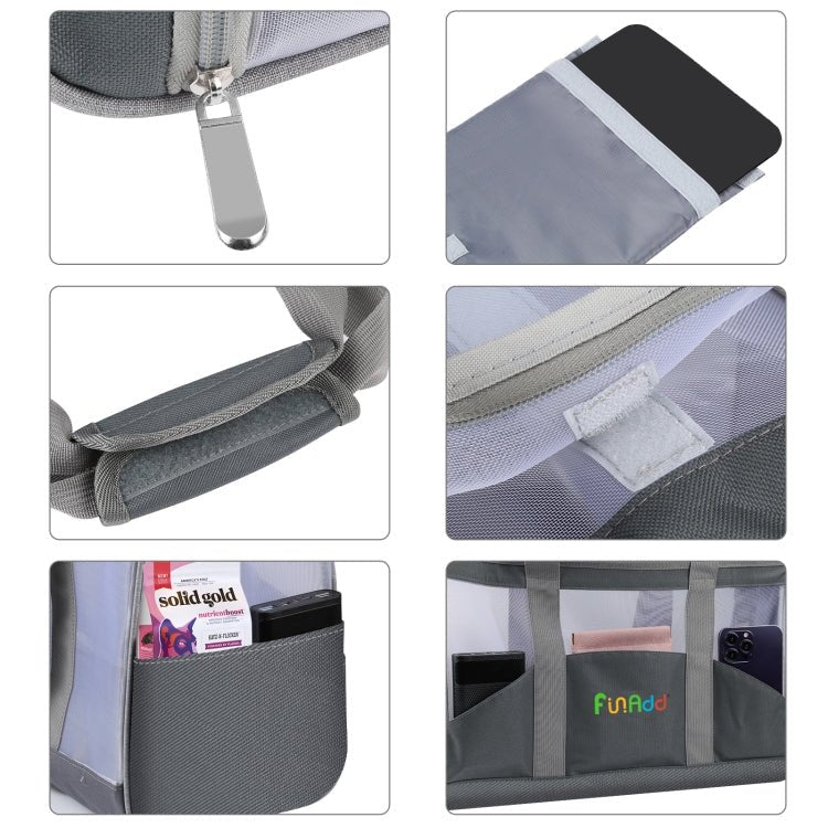 FUNADD Portable Breathable Pet Bag Outdoor Shoulder Tote Bag (Grey) - British D'sire