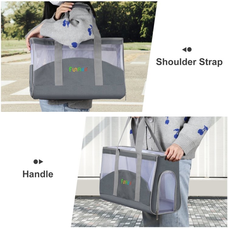 FUNADD Portable Breathable Pet Bag Outdoor Shoulder Tote Bag (Grey) - British D'sire