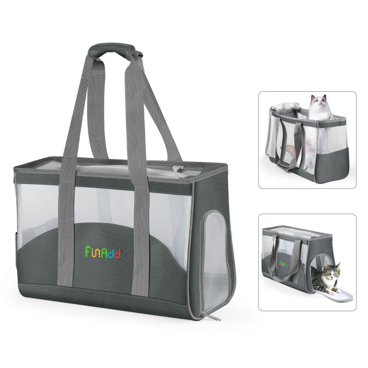 FUNADD Portable Breathable Pet Bag Outdoor Shoulder Tote Bag (Grey) - British D'sire Main image