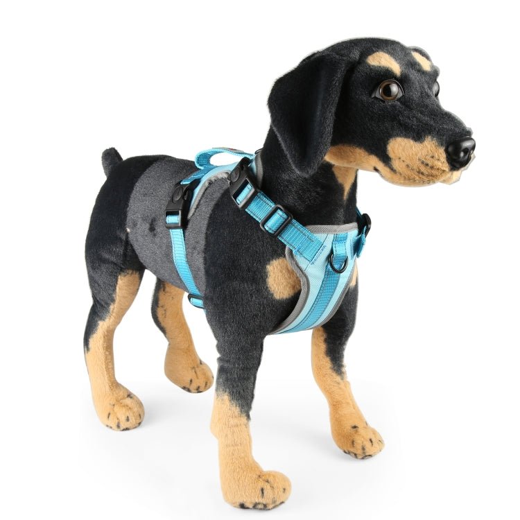 FunAdd Traction Rope Reflective Breathable Nylon Pet Vest Dog Harness, Size: M (Blue) Secondary image