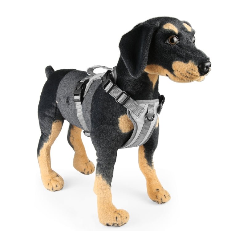 FunAdd Traction Rope Reflective Breathable Nylon Pet Vest Dog Harness, Size: M (Grey) Secondary image