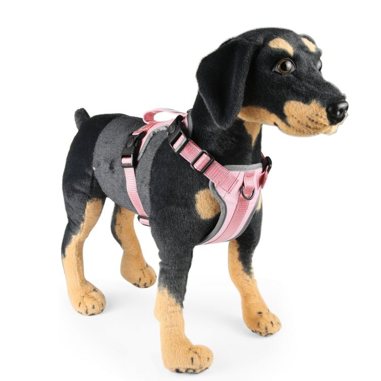 FunAdd Traction Rope Reflective Breathable Nylon Pet Vest Dog Harness, Size: M (Pink) Secondary image
