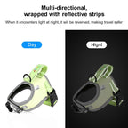 FunAdd Traction Rope Reflective Breathable Nylon Pet Vest Dog Harness, Size: S (Green) - British D'sire