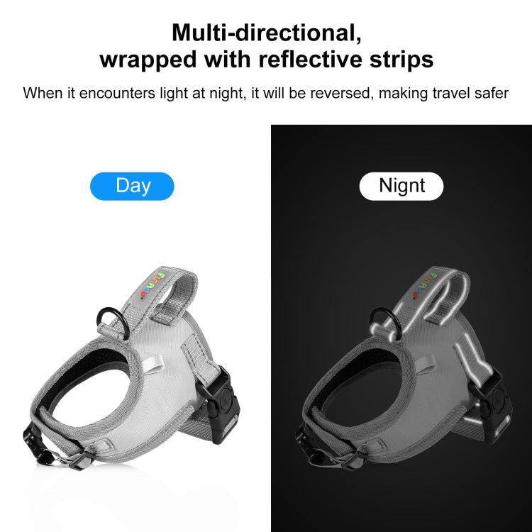 FunAdd Traction Rope Reflective Breathable Nylon Pet Vest Dog Harness, Size: S (Grey) - British D'sire