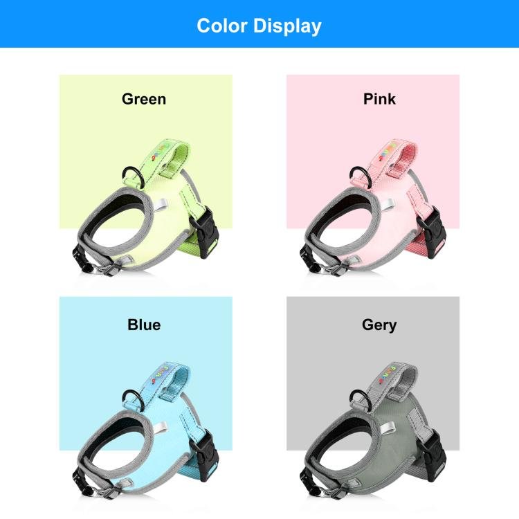 FunAdd Traction Rope Reflective Breathable Nylon Pet Vest Dog Harness, Size: S (Pink) - British D'sire