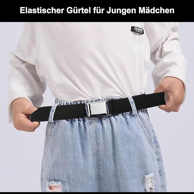 Furuising 5PCS Elastic Kids Belt, Adjustable Kids Belts with Flat Square Buckle, Stretch Toddler Belt for 2 - 15 Years Boys Girls School Trousers Jeans Pants Shorts Dresses - British D'sire