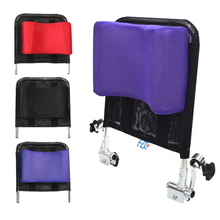 VITRAX - FZK+ Wheelchair Headrest – 360×410 mm, 870g – Adjustable Elderly Support – Mesh + Sponge + Alloy – Tool-Free, Foldable Compatible, Pressure Relief – Black. Secondary image