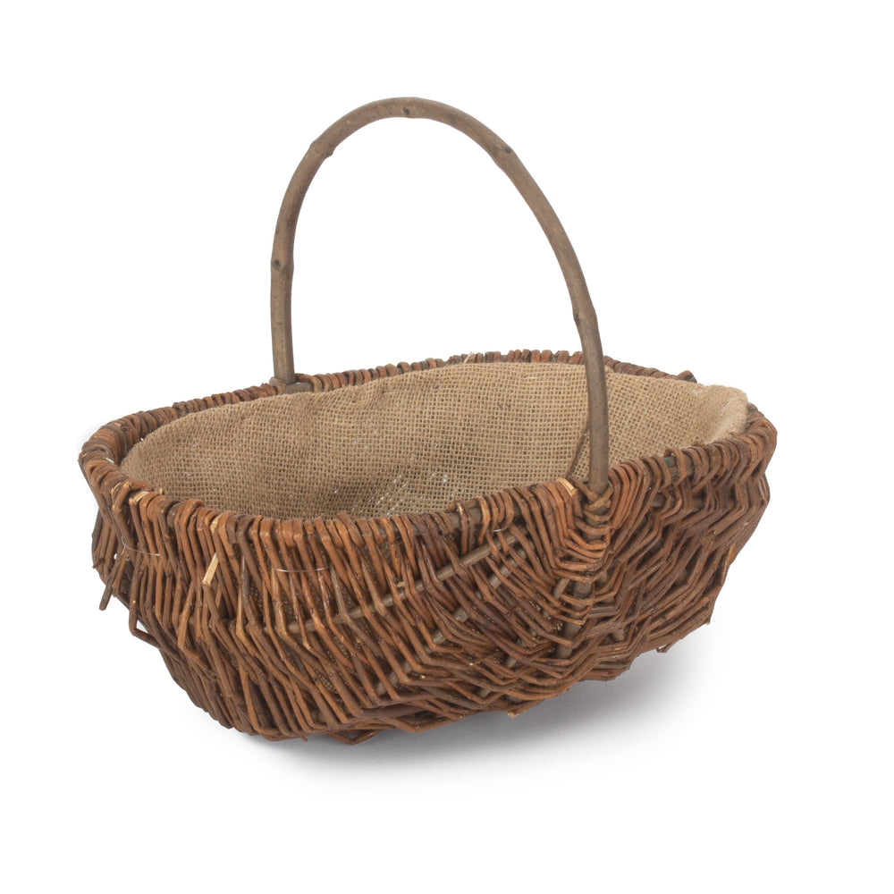 Red Hamper Oval Unpeeled Willow Garden Trug