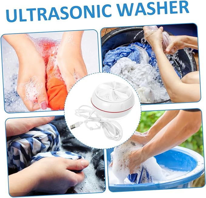 Gadpiparty Mini Portable Washing Machine Portable Laundry Machine Smart Washer for Sink Portable Mini Washer Washing Machine Mini Portable Washing Machine for Sink Small Laundry Abs White Secondary image