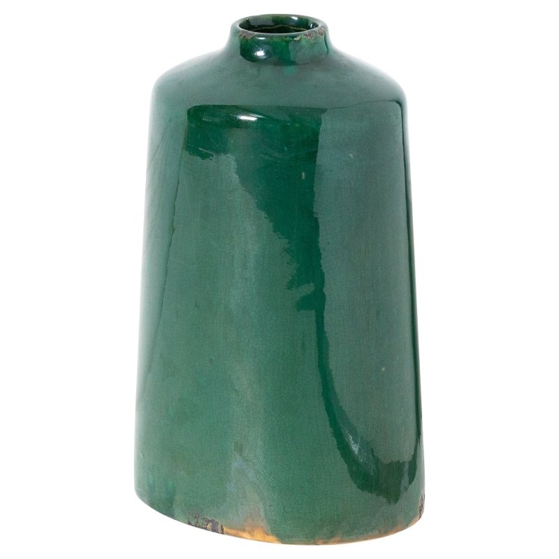 Garda Emerald Glazed Liv Vase - White Ceramic Decorative Vase - Vases - British D'sire