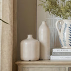 Garda Glazed Gisela Vase - Neutral Ceramic Decorative Vase - Vases - British D'sire