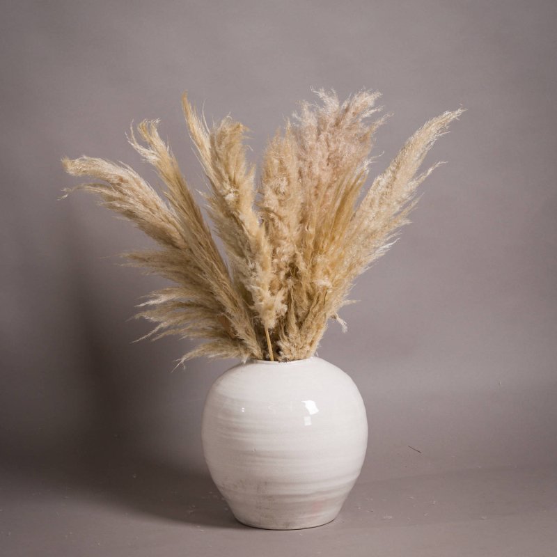 Garda Glazed Large Regola Vase - Neutral Ceramic Decorative Vase - Vases - British D'sire