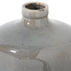 Garda Grey Glazed Chive Vase - White Ceramic Decorative Vase - Vases - British D'sire