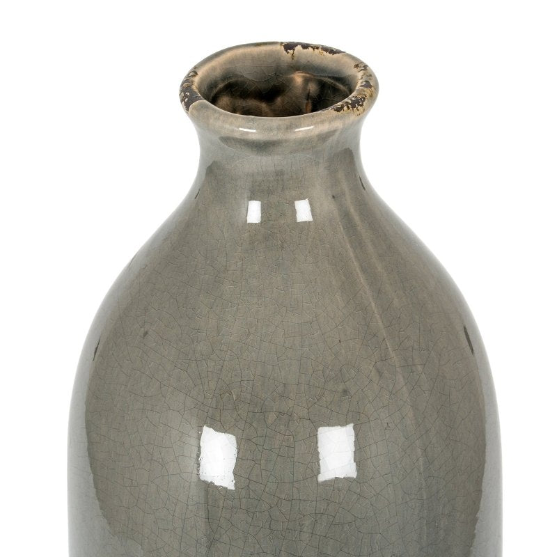 Garda Grey Glazed Gisela Vase - Grey Ceramic Decorative Vase - Vases - British D'sire
