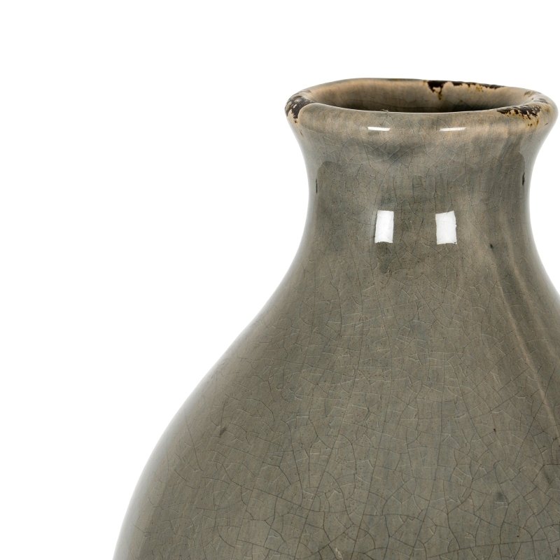 Garda Grey Glazed Gisela Vase - Grey Ceramic Decorative Vase - Vases - British D'sire