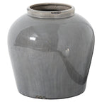 Garda Grey Glazed Juniper Vase - White Ceramic Decorative Vase - Vases - British D'sire