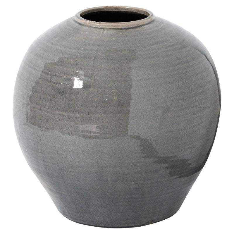 Garda Grey Glazed Regola Vase - Grey Ceramic Decorative Vase - Vases - British D'sire