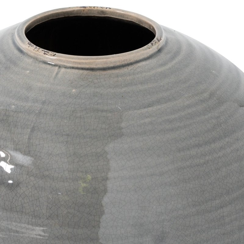 Garda Grey Glazed Regola Vase - Grey Ceramic Decorative Vase - Vases - British D'sire