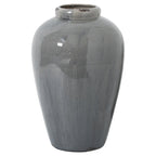 Garda Grey Glazed Tall Juniper Vase - Grey Ceramic Decorative Vase - Vases - British D'sire