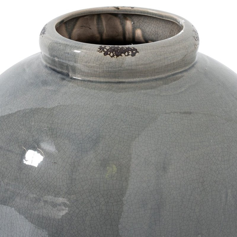 Garda Grey Glazed Tall Juniper Vase - Grey Ceramic Decorative Vase - Vases - British D'sire