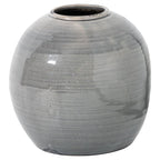 Garda Grey Glazed Tiber Vase - White Ceramic Decorative Vase - Vases - British D'sire