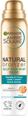 Garnier Ambre Solaire Natural Bronzer Quick Drying Dark Self Tan Face Mist 75ml - British D'sire