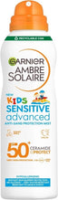 Garnier Ambre Solaire SPF 50+ Kids Anti-Sand Mist, Children's Sun Protection Spray, Non-Greasy and Fast-Absorbing, Water- and Sand-Resistant, Hypoallergenic, Sensitive Advanced, 150 ml - British D'sire