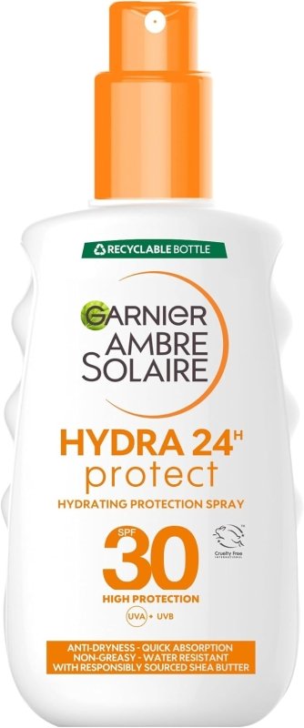 Garnier Ambre Solaire Ultra-Hydrating Sun Cream Spray SPF30, 200ml - British D'sire Main image