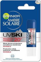 Garnier Ambre Solaire UV SKI Stick Protection Lèvres Invisible pour Haute Montagne - Lot de 2 - British D'sire