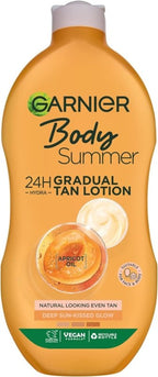 Garnier Summer Body Gradual Tan Moisturiser Deep, For A Radiant Sun Kissed Glow, Suitable For Face & Body, 24 Hour Hydration & A Natural Even Tan, Fast Absorption, Vegan Formula, 400ml - British D'sire