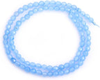 Gem - Inside 4mm Faceted Light Blue Jade Natural Gemstone Round Semi Precious Loose Beads for Jewellery Making 15" Strand - Beads - British D'sire